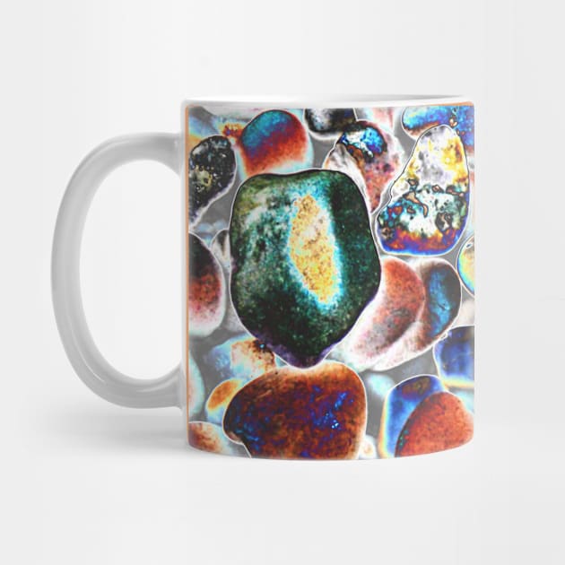 Trippy pebbles on a cold beach: psychedelic edit of abstract nature photography by F-for-Fab